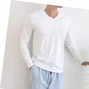 남자브이넥긴팔면티셔츠