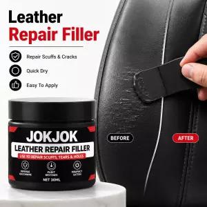 JOKJOK 가죽 수리 필러 30ML 블랙 PU 비닐 페이스트 자동차 시트 소파 신발 스크래치 크랙 스크래프 구멍