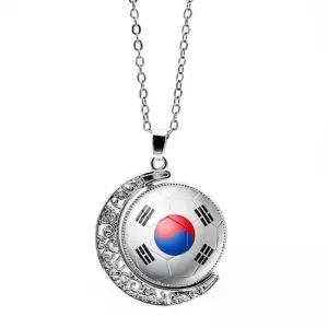 싸더라) 대한민국 태극기 목걸이 애국 액세서리 360도 회전 패션 펜던트 기념품 축구