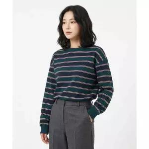 CPGN STUDIO 스트라이프 와펜 로고 롱슬리브 네이비그린