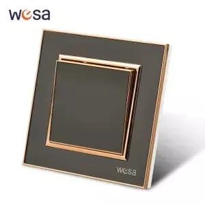 WESA 블랙 미러 아크릴 벽 스위치 빈티지 난연 패널 버튼 1구 1방향 벽면 로커 온/오프 AC 250V