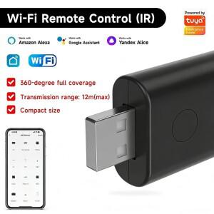 스마트 WiFi IR 리모컨 USB 미니 범용 적외선 컨트롤러 Alexa, Google Assistant, Tuya Smart Home과 호환