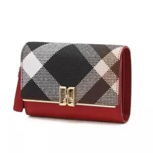 [닥스](센텀시티점)DCWA6F362R2 [TARTAN CHECK] 레드 체크 DD로고 가죽 반지갑