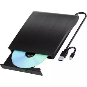 Mac Windows용 외장 블루레이 드라이브 USB-A 및 Type-C DVD CD 리더기 라이터 최대 6배속 읽기 속도를