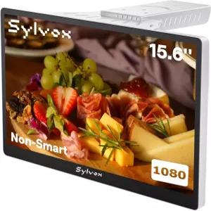 SYLVOX 15.6인치 캐비닛 주방 TV 비스마트 1080P FHD 소형 90 회전 178 광시야각 접이식 12V RV 및 캠핑카