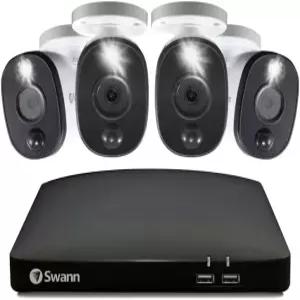 스완 홈/비즈니스 유선 DVR 1080p 풀 HD 보안 카메라 시스템 8채널 실내/외 4대 1TB HDD 스토리지 컬러