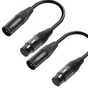 2개 세트 Professional XLR 3핀 수컷 to DMX 암컷 어댑터 케이블 조명 제어 마이크 및 오디오 장비용