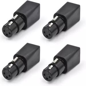 4개 세트 3핀 여성 XLR DMX to RJ45 플러그 이더넷 어댑터 검정색 신호 변환용으로 무대 조명 스튜디오