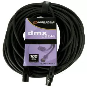 ADJ 제품 AC5PDMX100 100피트 5핀 DMX 케이블 블랙 Accu 시리즈 차폐 런으로 깜빡임 없는 화면 제공