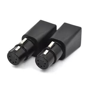 2개 세트 5핀 여성 XLR DMX to RJ45 플러그 이더넷 어댑터 검정색 신호 변환 30V 1A 무대 조명 스튜디오