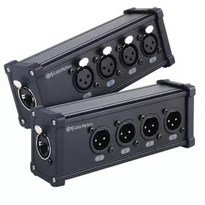 Cable Matters 2피스 XLR Over Cat5/Cat6 브레이크아웃 박스 키트 4채널 4개의 수컷 및 암컷 EtherCON