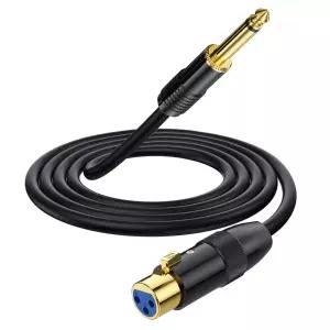 3핀 XLR 여성 단자에서 6.35mm 1/4 TS 모노 잭 리드 언밸런스드 기타 케이블 1/4인치 스피커 마이크 믹서