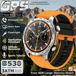 2026 군용 내장 GPS 3ATM 방수 스마트워치 내장 6주파수 위성 스포츠 피트니스 UHD AMOLED 스마트워치 남성