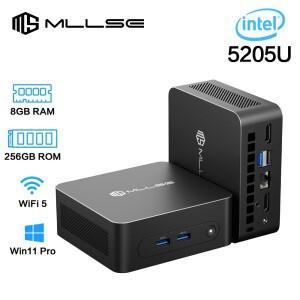 MLLSE M2 Plus 미니 PC Intel Celeron 5205U CPU 8G RAM 256G ROM 호환 + VGA USB3.0 Win11Pro 데스크탑 휴