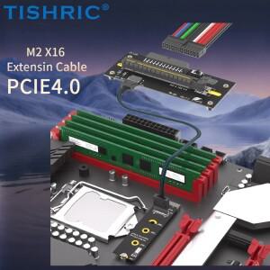 티쉬릭 M 2-PCIE 4.0 X16 라이저 케이블 (Oculink SFF-8612/8611 32G/bps 포함) SSD M-Key 2242 2260 PWR
