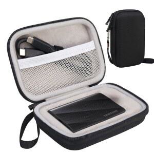 삼성호환 T9용 라크도 하드 캐리어 케이스 1TB 2TB 4TB USB 3.2 외장 SSD EVA 충격 방지 스토리지 여행용 가방 블랙+그레이