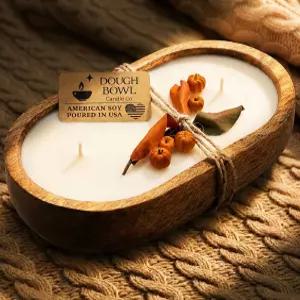 Dough Bowl Candle Co. 펌킨 스파이스 소이 캔들 591.5ml 3심 우드볼