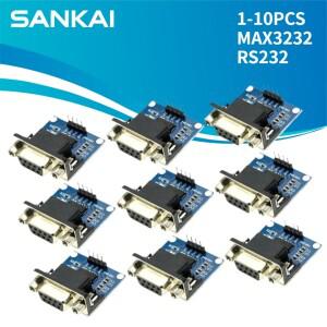 1-10피스 MAX3232 RS232-TTL 직렬 포트 변환기 모듈 여성용 DB9 커넥터 Arduino호환용 플래싱 보드