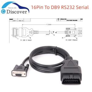 최신 OBD 16핀에서 DB9 RS232 시리얼 포트 연장선 남성 9핀 커넥터 여성 자동차 2 케이블 어댑터