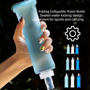 WRELS 소프트 플라스크 접이식 휴대용워터병 TPU BPA 프리 아웃도어 스포츠 러닝 사이클링 수분 보충