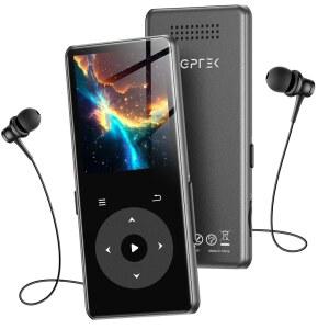 블루투스가 탑재된 AGPTEK MP3 플레이어 M7 1.8'' 스피커가 있는 뮤직 플레이어(0 GB) | FM 라디오 터치 버튼 포함 내장 메모리 없음 최대 128GB 지원