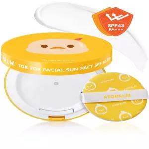 ATOPALM Tok 페이셜 선 팩트 SPF43 PA 0.5 oz 15g 건조하고 민감한 피부를 위한 산 쿠션 미네랄 컴팩트