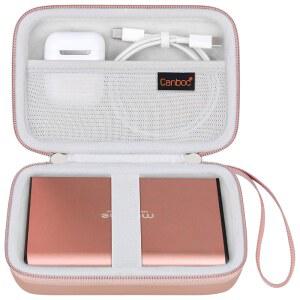 CANBOC MAXONE 320GB 500GB 1TB 슬림 휴대용 외장 하드 드라이브 케이스 | 가방용 메쉬 포켓 동글 플래시 드라이브 USB 케이블 SD 카드 로즈 골드