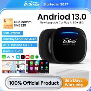 MMB MAX 5.0 카플레이 AI 박스, 안드로이드 13.0 OS, QCM6225, 8 코어, 안드로이드 자동 무선 카플레이 어