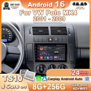 7인치 VW 폴로 MK4 2001-2009 차량용 스테레오 라디오 무선 카플레이 안드로이드 16 자동 헤드 유닛 지능형