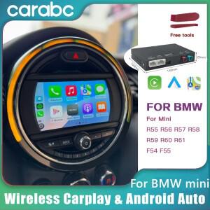 BMW 미니 쿠퍼 CIC NBT R55 R56 R57 R58 R59 R60 R61용 CARABC 무선 카플레이 안드로이드 오토 에어플레이