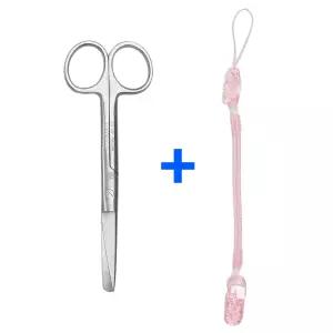 의료용 시저 가위 14cm 스프링 집게줄 2p, 1개, 핑크집게줄_시저가위