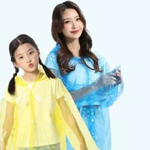 투명 일회용 비옷 성인 아동 겸용 레인코트 장마철 야외 행사 축제 등산 낚시