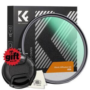 K&F Concept 1/2 1/1 1/4 1/8 블랙 미스트 디퓨전 렌즈 필터 67 72 77 82mm 블랙 미스트 필터 49mm 52mm 58