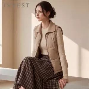 [인베스트] 내추럴 니트 카라 패딩 조끼_IN6F1VT4901
