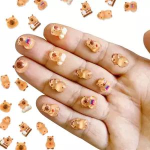 25/50/100 Pcs 수지 작은 capybaras 인형 요정 정원 미니어처 마이크로 풍경 공예 프로젝트 장식 액세서리