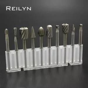 Reilyn 10pcs 목공 밀링 커터 세트 드레멜로터리 도구용 목공용 강 로터리 파일