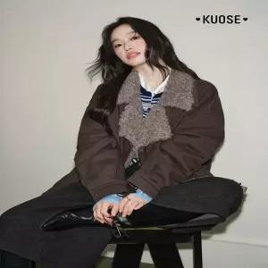 쿠오세자켓 무스탕자켓 하프코트 양털카라 KSS2510001