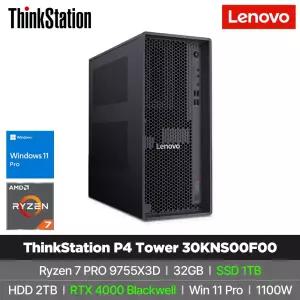 레노버 ThinkStation P4 Tower 30KNS00F00 Ryzen 7 PRO 9755X3D RTX 4000 Blackwell 32G 1TB 2TB W11P 모니터 증.정