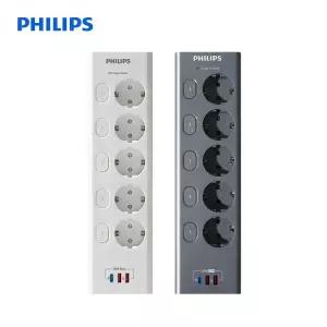 [T쇼페] 필립스 멀티탭 고용량 과부하차단 서지보호 맥스 USB 5구 2M 4000W 개별스위치 멀티 콘센트