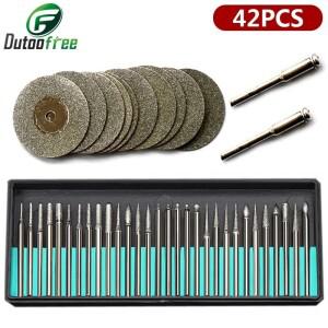 Dremel 액세서리 로타리 도구 30pcs 다이아몬드 Burs 12pcs 톱 블레이드 용 미니 커팅 디스크 드릴 비트