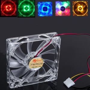 120mm PC 컴퓨터 투명 케이스 쿼드 4 LED CPU 쿨링 팬