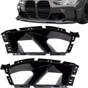 SeAutoparts 2Pcs 프론트 범퍼 에어 벤트 커버 광택 블랙 BMW G80 M3 세단 G82 M4 쿠페 G83 컨버터블