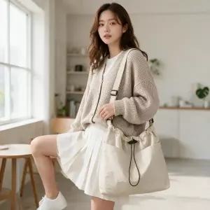 크로스백 투포켓 경량 가방 데일리 여행 산책 보조백 남녀공용 힙색 미니크로스백