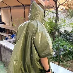 ( )휴대용 은박담요 우비 카키 방수커버 등산판초우의