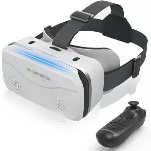CoCerKet VR 스마트폰용 헤드셋 4.7-7인치 블루투스 컨트롤러 비구면 HD 렌즈 조절 가능한 초점 및 IPD