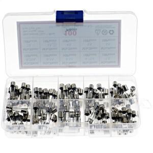 100Pcs 5x20mm 0.25A-6A 퀵 블로우 유리관 퓨즈 모듬 키트 고속