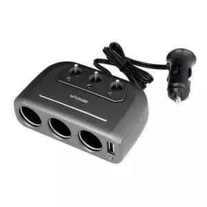차량용 멀티 시거잭 3구 스위치 USB 멀티소켓 자동차 시가잭 분배기 P.V