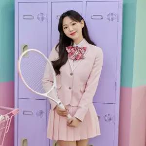 교복몰 베이비 핑크 화이트라인 여자 자켓 교복 학생