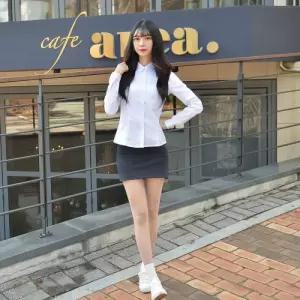교복몰 (빅사이즈) 여성 교복 셔츠 각카라 밝은 블루