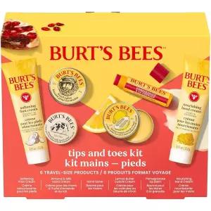Burt's Bees Gifts Ideas, 팁 및 발가락 키트, 6가지 여행용 사이즈 제품 - 석류 모이스처라이징 립밤, 핸
